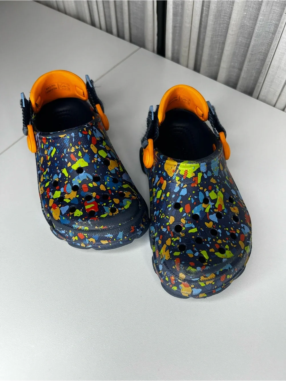 Crocs Kids’ Multi-Color Splash Clogs with Orange Strap